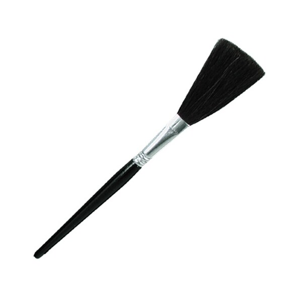 Round Black Goat Flat Trim Fingerprint Brush